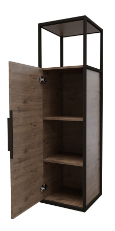 Пенал подвесной "ЛОФТ-40 см" универсальный, веллингтон/металл черный